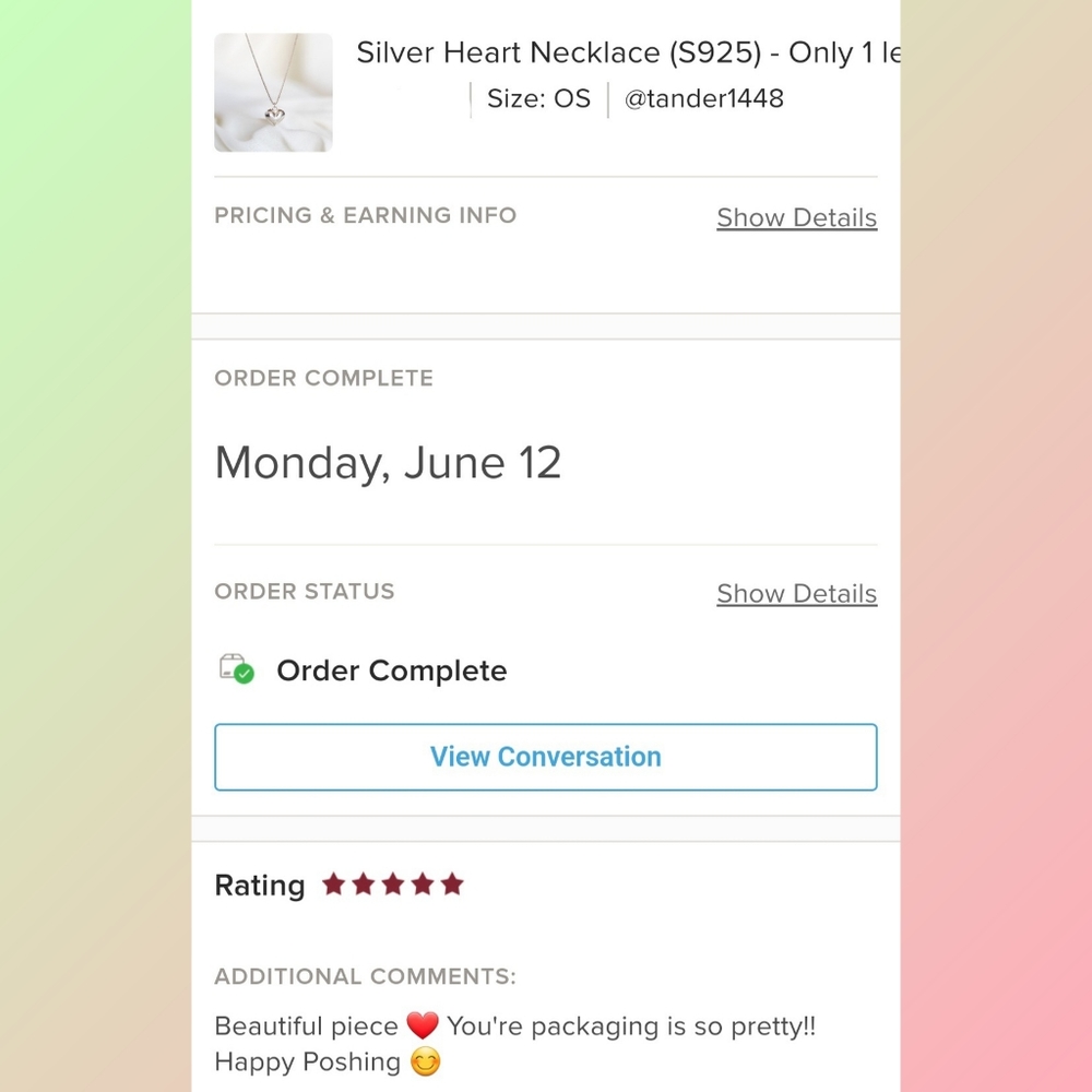 Silver Heart Necklace (S925) - Only 1 left! - Picture 5 of 5